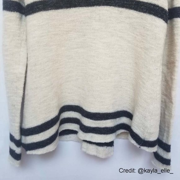 Free People Wool & Linen Earned Stripes Sweater Jacket M - Picture 6 of 13